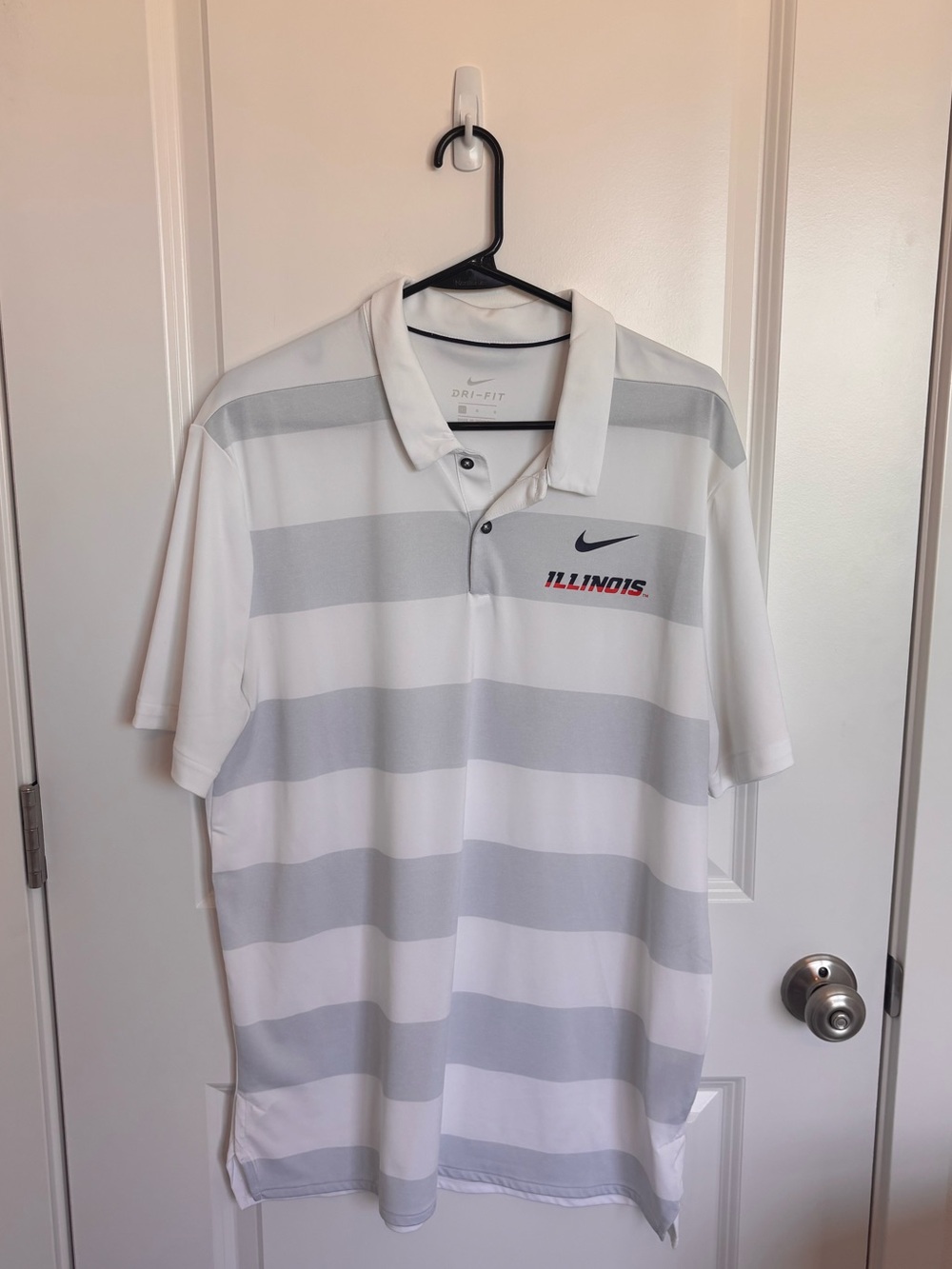 Nike Illinois Gray Striped Polo